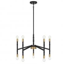 L1-5610-10-143 - Rossi 10-Light Chandelier in Matte Black with Warm Brass Accents