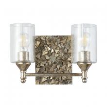 Lucas McKearn BB1158S-2 - Mosaic 2-Light Vanity Light In Antique Silver