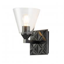 Lucas McKearn BB1302MB-1 - Alpha 1 Light Wall Sconce With Glass in Matte Black