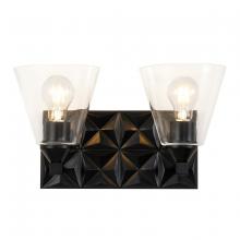 Lucas McKearn BB1302MB-2 - Alpha 2 Light Vanity Light With Glass in Matte Black