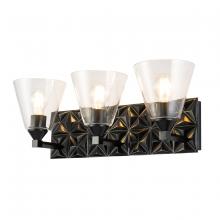 Lucas McKearn BB1302MB-3 - Alpha 3 Light Vanity Light With Glass in Matte Black