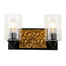 Lucas McKearn BB90586MB-2B1G - Bocage 2 Light Bath Bar In Matte Black And Gold