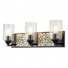Lucas McKearn BB90586MB-3B1S - Bocage 3 Light Bath Bar In Matte Black And Silver