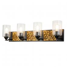 Lucas McKearn BB90586MB-4B1G - Bocage 4 Light Bath Bar In Matte Black And Gold