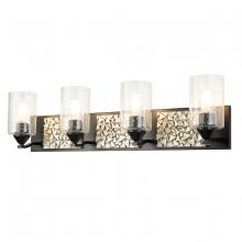 Lucas McKearn BB90586MB-4B1S - Bocage 4 Light Bath Bar In Matte Black And Silver