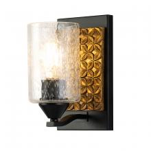 Lucas McKearn BB90587MB-1B2G - Arcadia 1 Light Wall Sconce in Matte Black and Gold