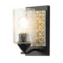Lucas McKearn BB90587MB-1B2S - Arcadia 1 Light Wall Sconce in Matte Black and Silver