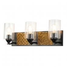 Lucas McKearn BB90587MB-3B2G - Arcadia 3 Light Bath Bar in Matte Black and Gold