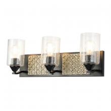 Lucas McKearn BB90587MB-3B2S - Arcadia 3 Light Bath Bar in Matte Black and Silver