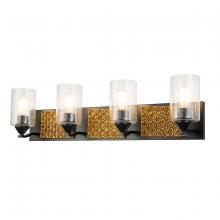Lucas McKearn BB90587MB-4B2G - Arcadia 4 Light Bath Bar in Matte Black and Gold