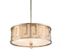  GN/Lemuria/P/L-S - Large Kitchen Island Pendant Semi Flush in Distressed Silver By Lucas McKearn Lemuria Family