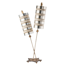 TA1029 - Nettle Luxe Silver 2-light Double Buffet Table Lamp Distressed Mixed Finish
