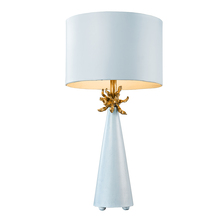  TA1259 - Neo Light Blue Grey Buffet Table Lamp with Distressed Gold accents By Lucas McKearn