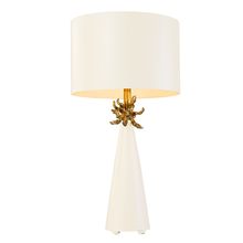  TA1260 - Neo White Buffet Table Lamp with Distressed Gold accents By Lucas McKearn