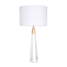  TLG3086 - Monroe Clear Faceted Tall Buffet Lamp with Drum shade and Matte Gold accent Crystal base