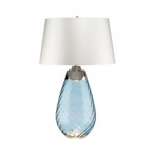  TLG3025L-OWSS - Large Lena Table Lamp in Blue with Off White Satin Shade
