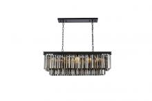  1202D40MB-SS/RC - Sydney 12 Light Matte Black Chandelier Silver Shade (Grey) Royal Cut Crystal