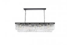  1232D60MB/RC - Sydney 12 Light Matte Black Chandelier Clear Royal Cut Crystal