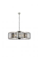  1233G43PN-SS/RC - Chelsea 10 Light Polished Nickel Chandelier Silver Shade (Grey) Royal Cut Crystal