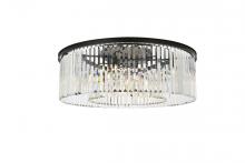  1238F43MB/RC - Sydney 10 Light Matte Black Flush Mount Clear Royal Cut Crystal