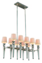  1489G38VN - Olympia Collection Chandelier L:38 W:20 H:58 Lt:10 Vintage Nickel Finish Royal Cut Cl