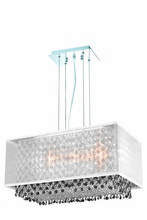  1691D21C-CL03/SS - 1691 Moda Collection Hanging Fixture w/ Silver Fabric Shade L21in W12.5in H11in Lt:3 Chrome Finish (