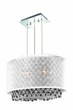  1692D17C-CL03/SS - 1692 Moda Collection Hanging Fixture w/ Silver Fabric Shade L17.5in W12.5in H11in Lt:2 Chrome Finish