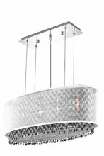  1692D29C-CL03/SS - 1692 Moda Collection Hanging Fixture w/ Silver Fabric Shade L29in W13in H11in Lt:4 Chrome Finish (Sw