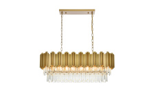 Elegant 3401G36SG - Willow 36 inch Rectangular Chandelier in Satin Gold