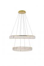  3503G32G - Monroe Integrated LED Chip Light Gold Chandelier Clear Royal Cut Crystal