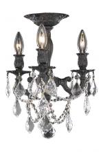  9203F13DB/RC - Rosalia 3 Light Dark Bronze Flush Mount Clear Royal Cut Crystal