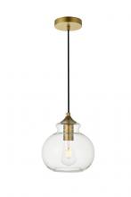 LD2245BR - Destry 1 Light Brass Pendant with Clear Glass