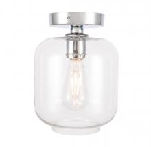  LD2270C - Collier 1 Light Chrome and Clear Glass Flush Mount