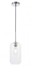  LD2276C - Collier 1 Light Chrome and Clear Glass Pendant