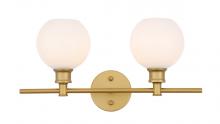  LD2315BR - Collier 2 Light Brass and Frosted White Glass Wall Sconce
