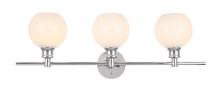  LD2319C - Collier 3 Light Chrome and Frosted White Glass Wall Sconce