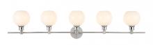  LD2327C - Collier 5 Light Chrome and Frosted White Glass Wall Sconce