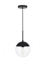  LD6027BK - Eclipse 1 Light Black Pendant with Clear Glass