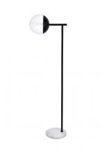  LD6099BK - Eclipse 1 Light Black Floor Lamp with Clear Glass