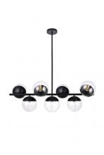  LD6135BK - Eclipse 7 Lights Black Pendant with Clear Glass