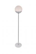  LD6148C - Eclipse 1 Light Chrome Floor Lamp with Frosted White Glass