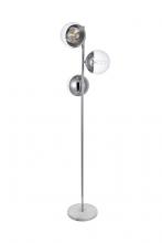  LD6161C - Eclipse 3 Lights Chrome Floor Lamp with Clear Glass
