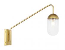  LD6178BR - Kace 1 Light Brass and Clear Glass Wall Sconce