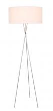  LD6190S - Cason 1 Light Silver and White Shade Floor Lamp