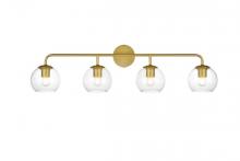  LD7321W37BRA - Genesis 4 Light Brass and Clear Bath Sconce