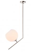  LD8045D10C - Ryland 1 Light Chrome and Frosted White Glass Pendant