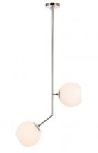  LD8051D8C - Ryland 2 Light Chrome and Frosted White Glass Pendant