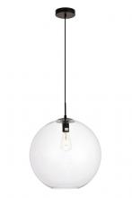  LDPD2112 - Placido Collection Pendant D15.7 H16.5 Lt:1 Black and Clear Finish