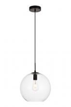  LDPD2114 - Placido Collection Pendant D11.8 H11.4 Lt:1 Black and Clear Finish