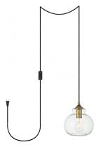  LDPG2245BR - Destry 1 Light Brass Plug-in Pendant with Clear Glass